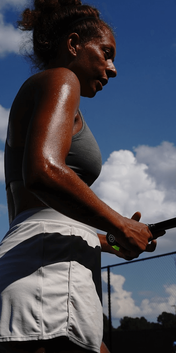 Rachael James playing pickleball